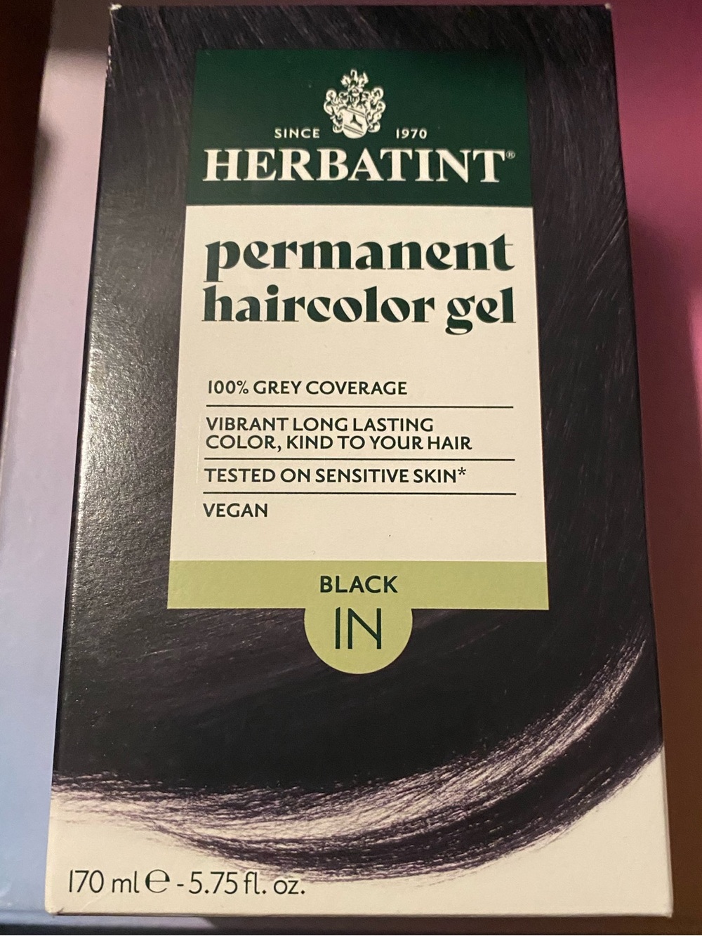 Herbatint Permanent Haircolor Gel in Black 1N NEW!!